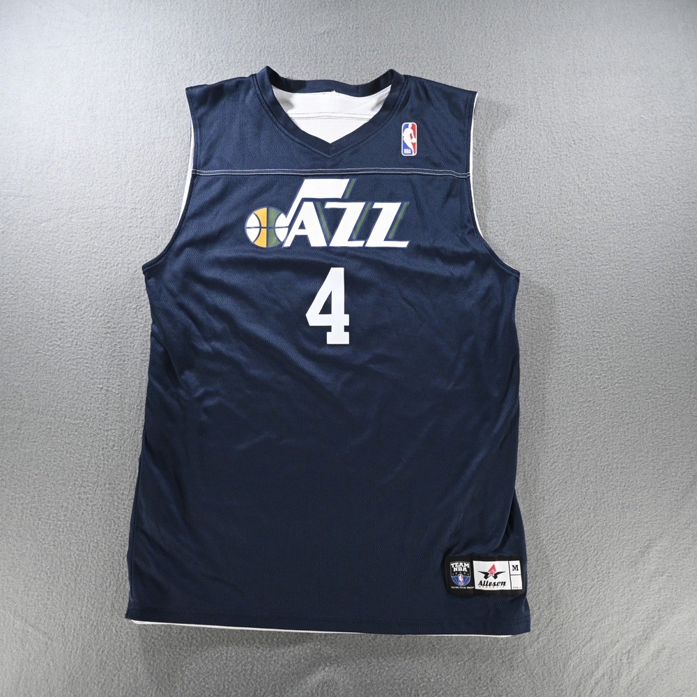 Alleson Athletic Mens Utah Jazz Reversible Basketball Jersey Medium Navy White